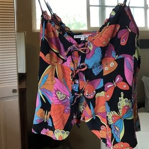 •NANETTE LEPORE• BUTTERFLY TIE CROP TOP